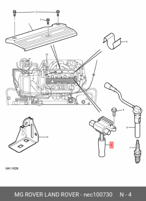 Катушка зажигания NEC100730 MG ROVER LAND ROVER