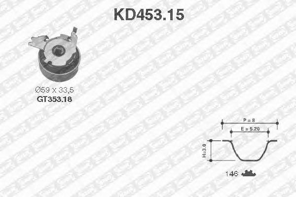 Комплект ремня ГРМ KD453.15 NTN SNR