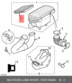 Воздушный фильтр PHE100460 MG ROVER LAND ROVER