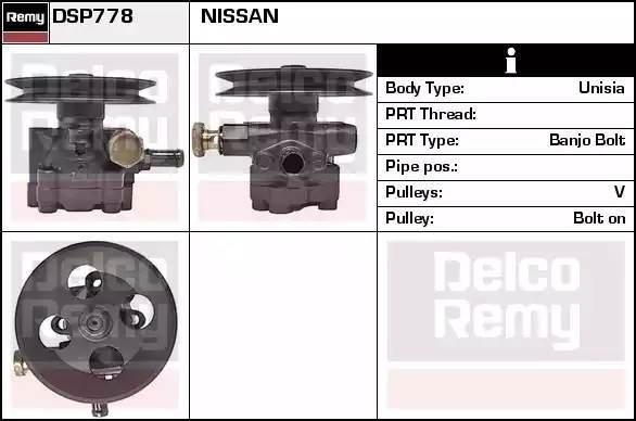 Гидравлический насос, рулевое управление DSP778 DELCO REMY