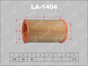Фильтр воздушный LA-1404 LYNXAUTO
