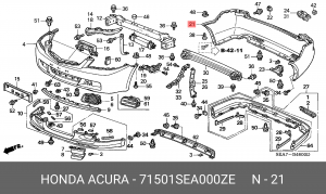 Бампер задний 71501SEA000ZE HONDA