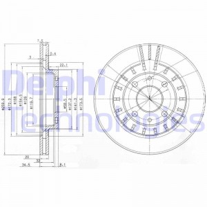 Тормозной диск BG3806 DELPHI