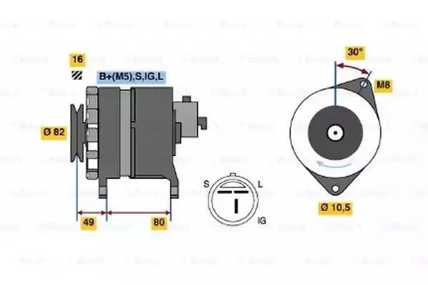 Генератор 0 986 045 001 BOSCH
