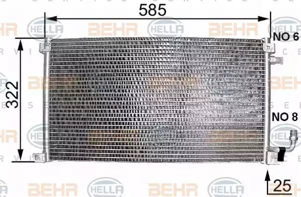 Конденсатор, кондиционер 8FC 351 038-221 HELLA