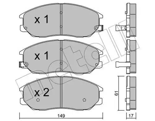 Комплект тормозных колодок, диско 22-0633-0 METELLI