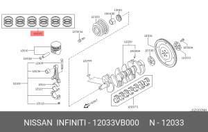 Кольца поршневые 12033-VB000 NISSAN