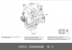 Комплект прокладок, двигатель 500366848 IVECO