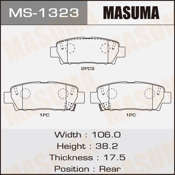 Колодки тормозные дисковые MS1323 MASUMA
