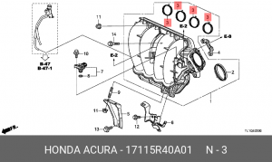 Прокладка впускного коллектора 17115R40A01 HONDA