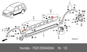 Клипса крепежная 75315S9A004 HONDA