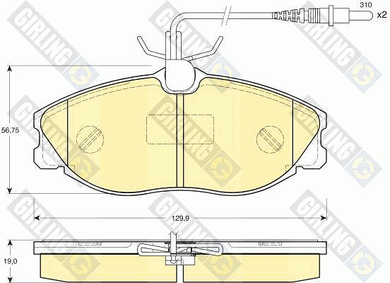 Комплект тормозных колодок, диско 6112591 GIRLING