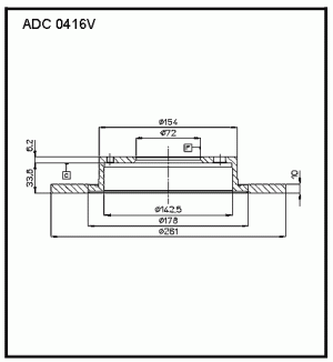 Диск тормозной ADC0416V ALLIED NIPPON