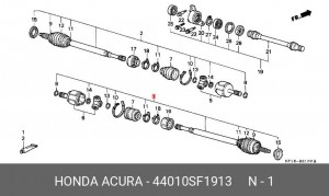 Шарнирный комплект, приводной вал 44010SF1913 HONDA