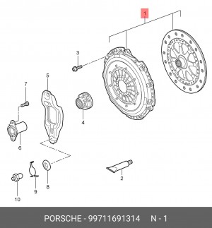 Комплект сцепления 99711691314 PORSCHE