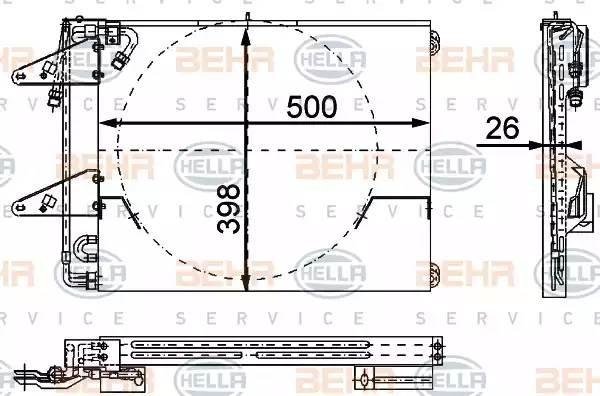 Конденсатор, кондиционер 8FC351317191 HELLA