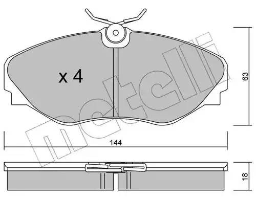 Комплект тормозных колодок, диско 22-0338-0 METELLI