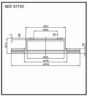 Диск тормозной ADC0173V ALLIED NIPPON