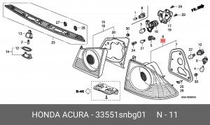 Фонарь задний 33551SNBG01 HONDA