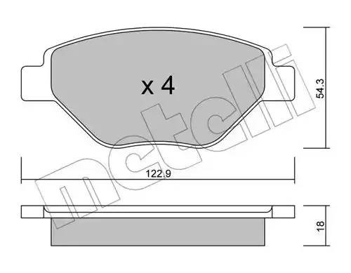 Комплект тормозных колодок, диско 22-0543-0 METELLI