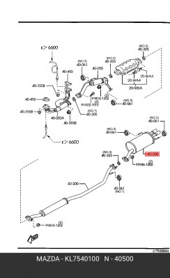 Глушитель выхлопных газов конечный KL7540100 MAZDA