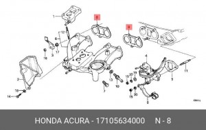 Прокладка, впускной коллектор 17105634000 HONDA