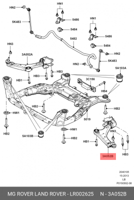 несущий / направляющий шарнир LR002625 LAND ROVER