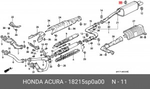Кронштейн, система выпуска ОГ 18215SP0A00 HONDA