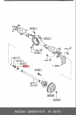 Комплект подшипника ступицы колеса LB4026151A MAZDA