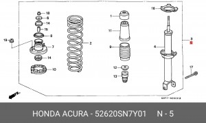 Амортизатор 52620SN7Y01 HONDA