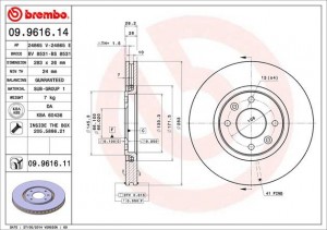 Тормозной диск 09.9616.14 BREMBO