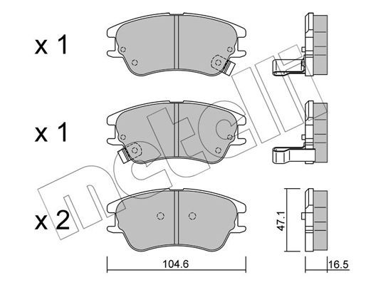 Комплект тормозных колодок, диско 22-0502-0 METELLI