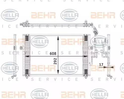 Конденсатор, кондиционер 8FC351318051 HELLA