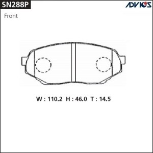 Колодки тормозные дисковые SN288P ADVICS