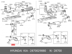 Глушитель выхлопных газов конечный 2870029880 HYUNDAI KIA