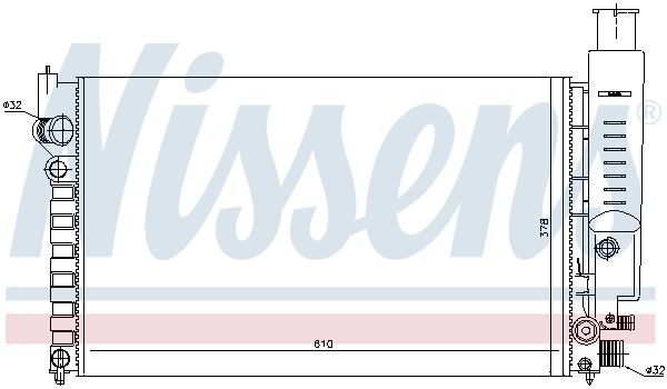 Радиатор, охлаждение двигател 63613 NISSENS
