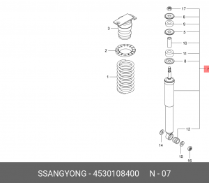 Амортизатор 4530108400 SSANG YONG