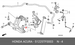 Опора шаровая подвески 51225TF0003 HONDA
