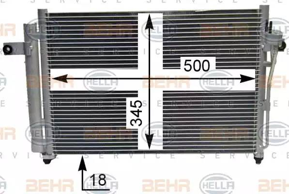 Конденсатор, кондиционер 8FC351302651 HELLA