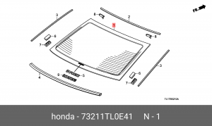 Стекло заднее 73211TL0E41 HONDA