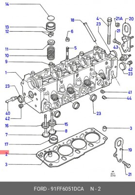 Прокладка, головка цилиндра 91FF-6051-DCA FORD