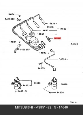 Свеча зажигания MS851432 MITSUBISHI