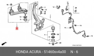 Рычаг независимой подвески колеса, подвеска колеса 51460-SV4-A00 HONDA
