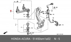 несущий / направляющий шарнир 51450-SM1-A02 HONDA