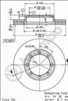 Тормозной диск 09.7286.10 BREMBO
