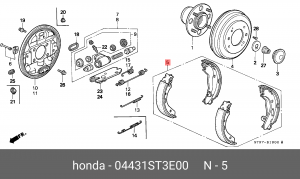 Комплект тормозных колодок 04431ST3E00 HONDA