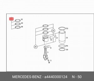 Кольцо поршневое A4440300124 MERCEDES BENZ