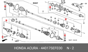 Комплект пылника, приводной вал 44017-SEF-E00 HONDA