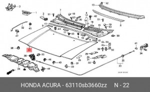 Капот двигателя 63110SB3660ZZ HONDA