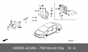 Брызговик 75810SNNK10ZA HONDA